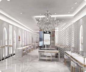 Gold and silver jewelry shop design