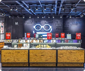 optical store showcase