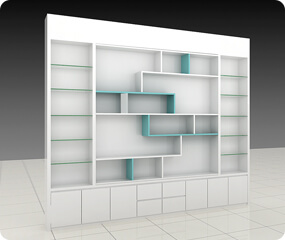 cosmetic display shelves