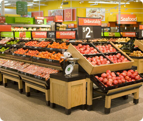 fruit display shelves