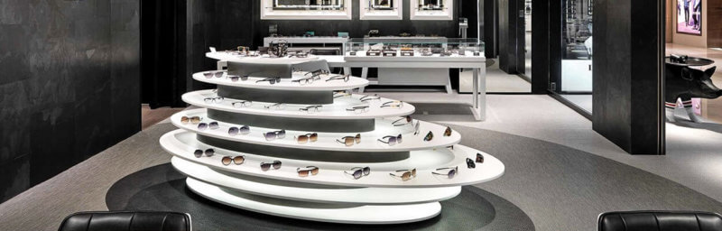 Modern optical frame display shop design in UK | Guangzhou Pinzhi ...