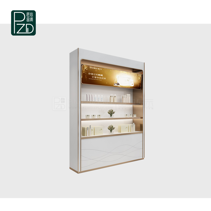 Elegant wall cosmetic display cabinet makeup wall shelves