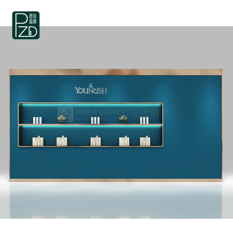Elegant makeup display unit makeup wall display for shop