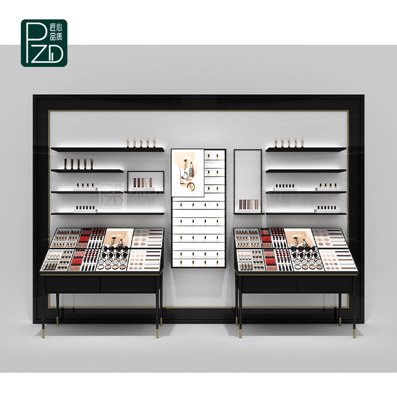 Comtemporary makeup cosmetic counter display stands and showcase