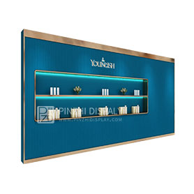 Elegant makeup display unit makeup wall display for shop