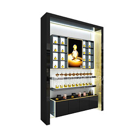 New design cosmetic display cabinet showcase wooden cosmetic showcase