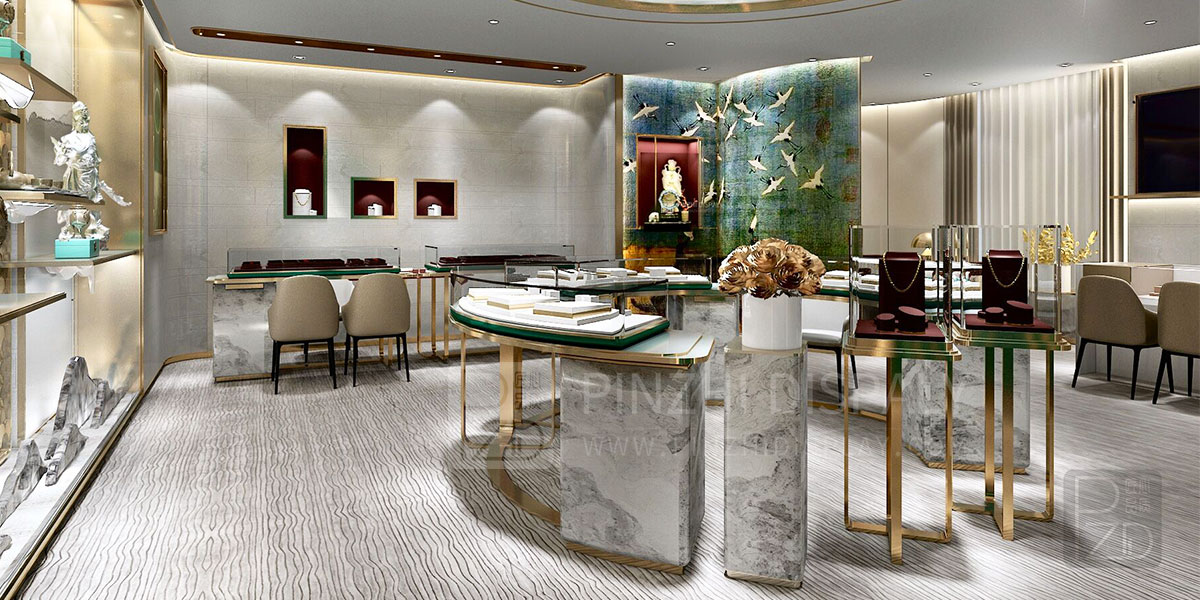 【Chinese style】high end interior design of jewellery shop