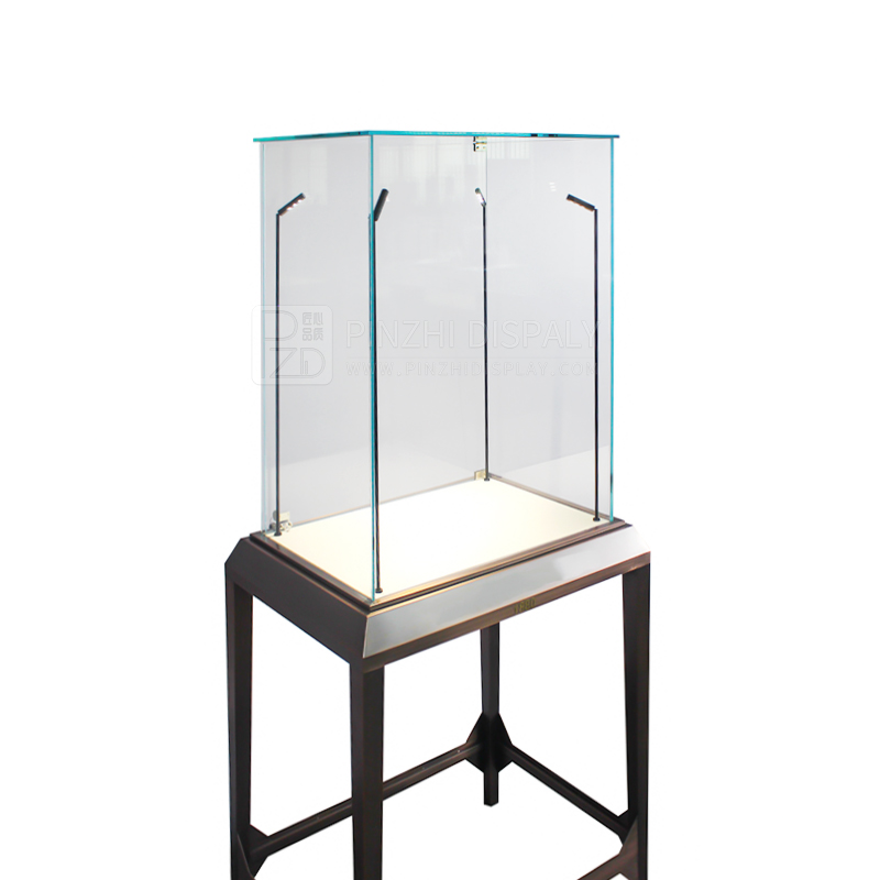 Luxury middle standing glass display cabinet for jewelry