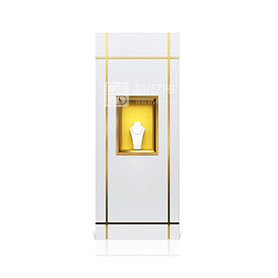 high end white wall mounted jewelry cabinet