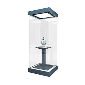 High End Glass Museum Pedestal Display Cases