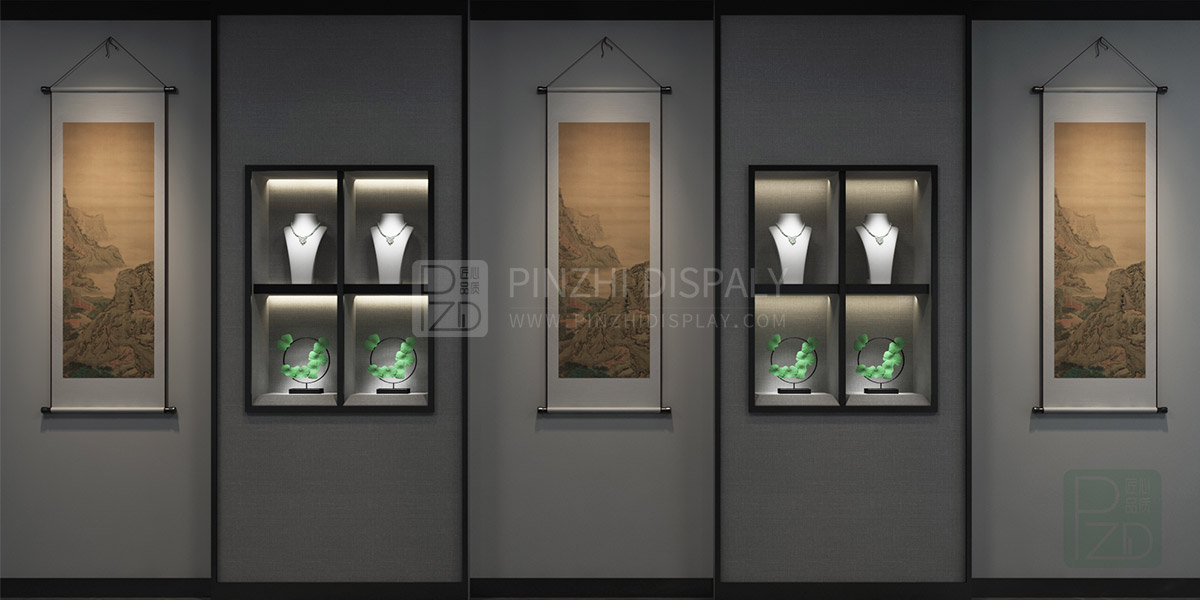 Elegant jade display art museum design
