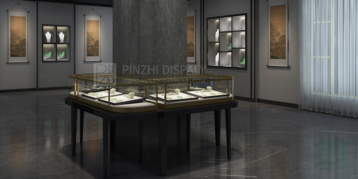 Elegant jade display art museum design