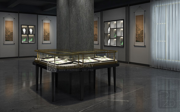 Elegant jade display art museum design