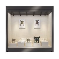 Wall Metal Museum Display Showcase With Led Light