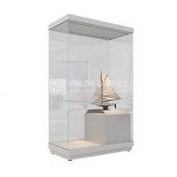 Customized white free standing museum display cabinet