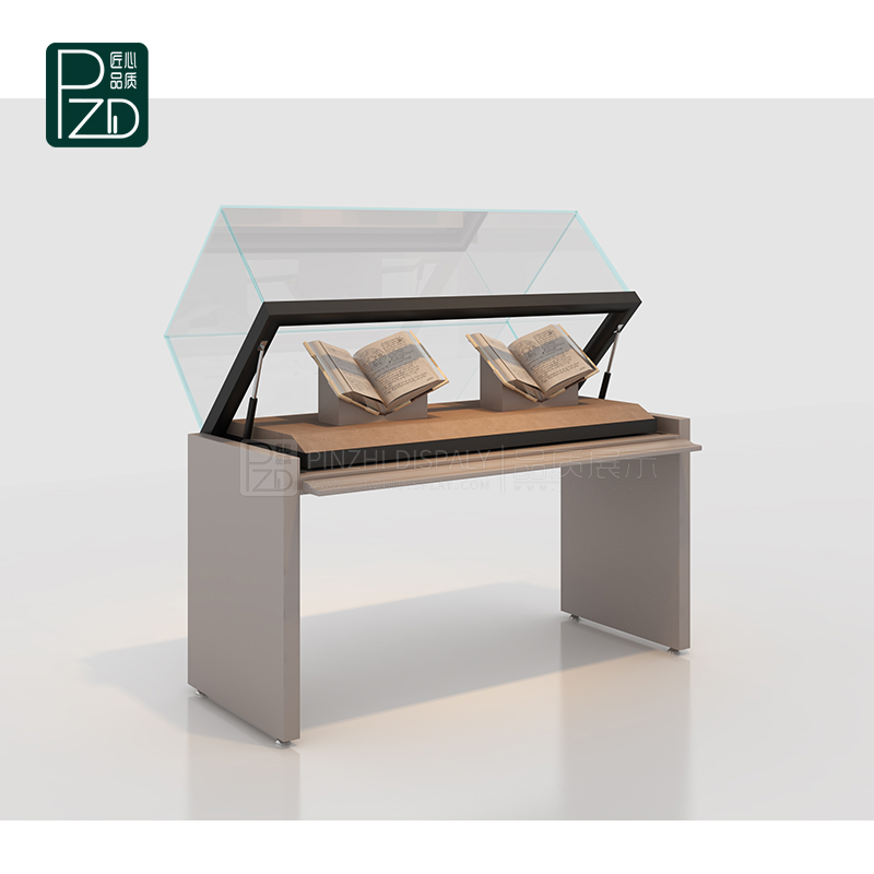  Museum showcase display table with hydraulic opening system