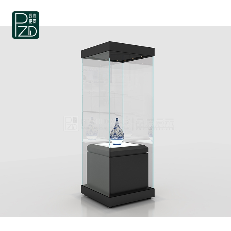Laminated glass free standing museum display fixture