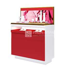 New red cosmetic display table