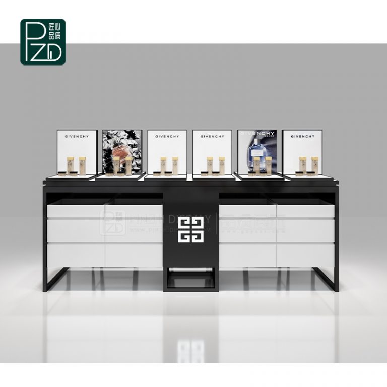 Makeup display unit cosmetic display counter for sale Guangzhou Pinzhi Display Manufacturer