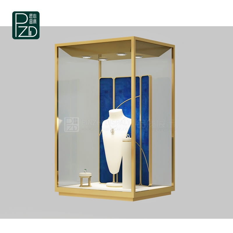  Luxurious gold wall mounted boutique jewellery showcase