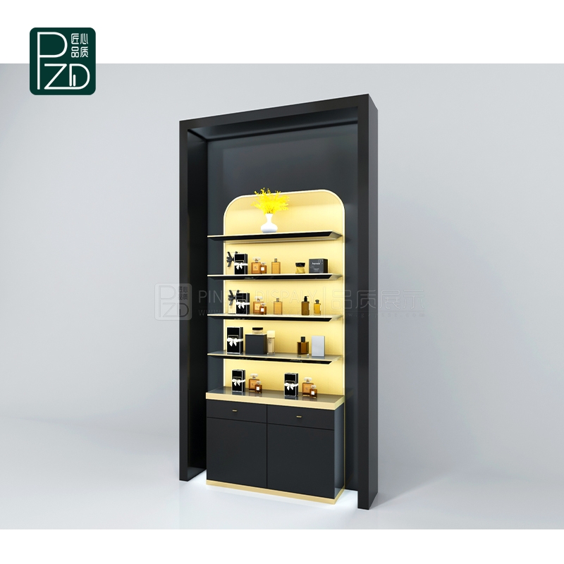 Luxury Perfume Display Cabinet Black Fragrance Display Cabinet