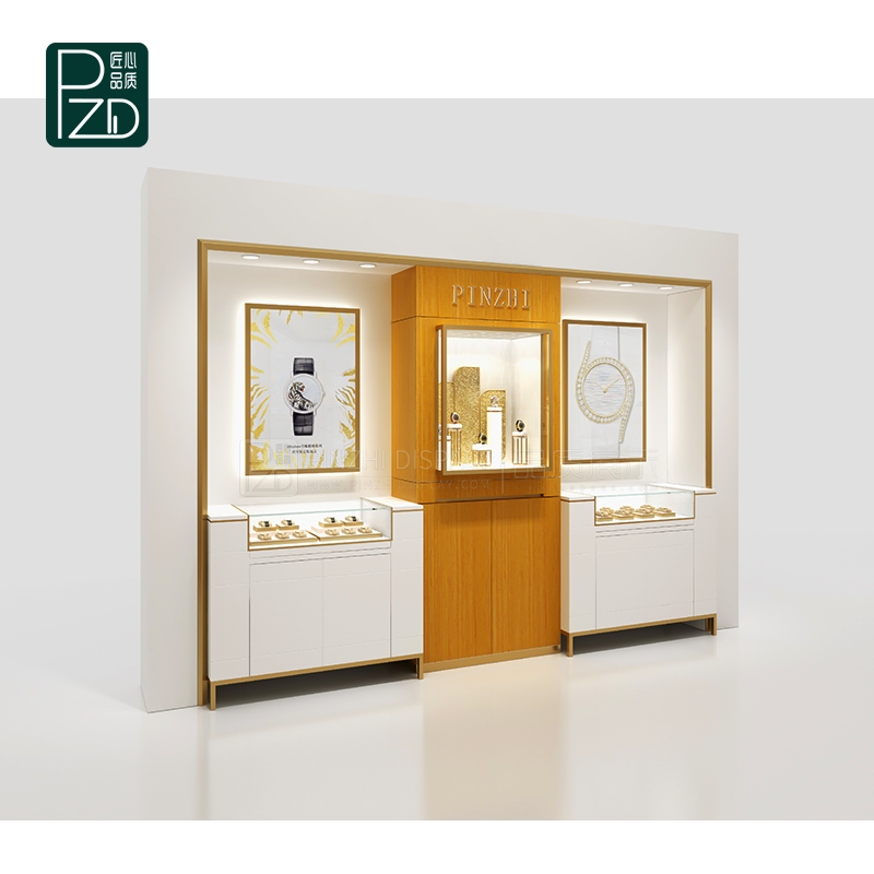 Watch Wall Mounted Wooden Display Case with LED Light