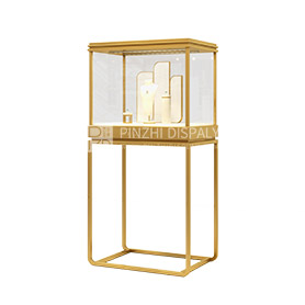 Jewelry Display Furniture Gold Stainless Steel Glass Display Case