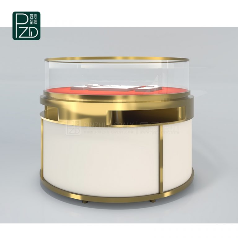 Contemporary Round Jewellry Display Case Display Counter With Lockable ...