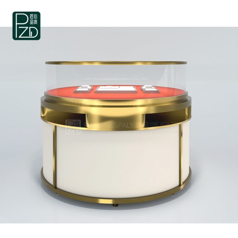Contemporary Round Jewellry Display Case Display Counter With Lockable ...