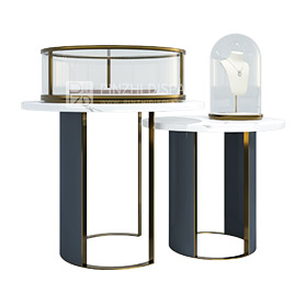 Marble Jewelry Showcase with Dome Glass Display Unit