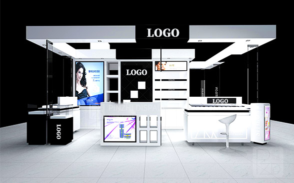 High-end retail kiosk designed for cosmetics