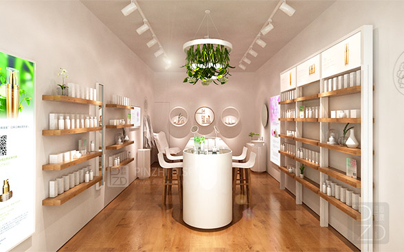 Retail small makeup skin care shop interior design