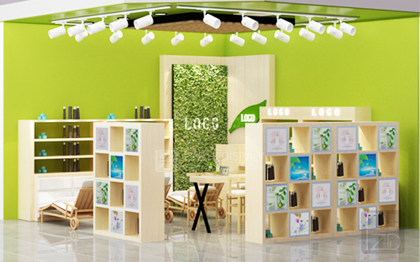 Small skin care store design in the mall