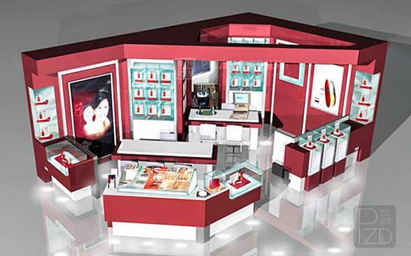 High-end cosmetic shop decoration kiosk design