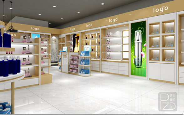 Retail makeup shop design in shopping mall