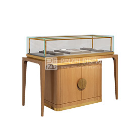 OEM/ODM Wooden Glass Jewelry Store Display Showcase With Lights