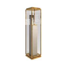 Golden Free Standing Jewelry Display Tower Jewelry vitrine Display Showcase