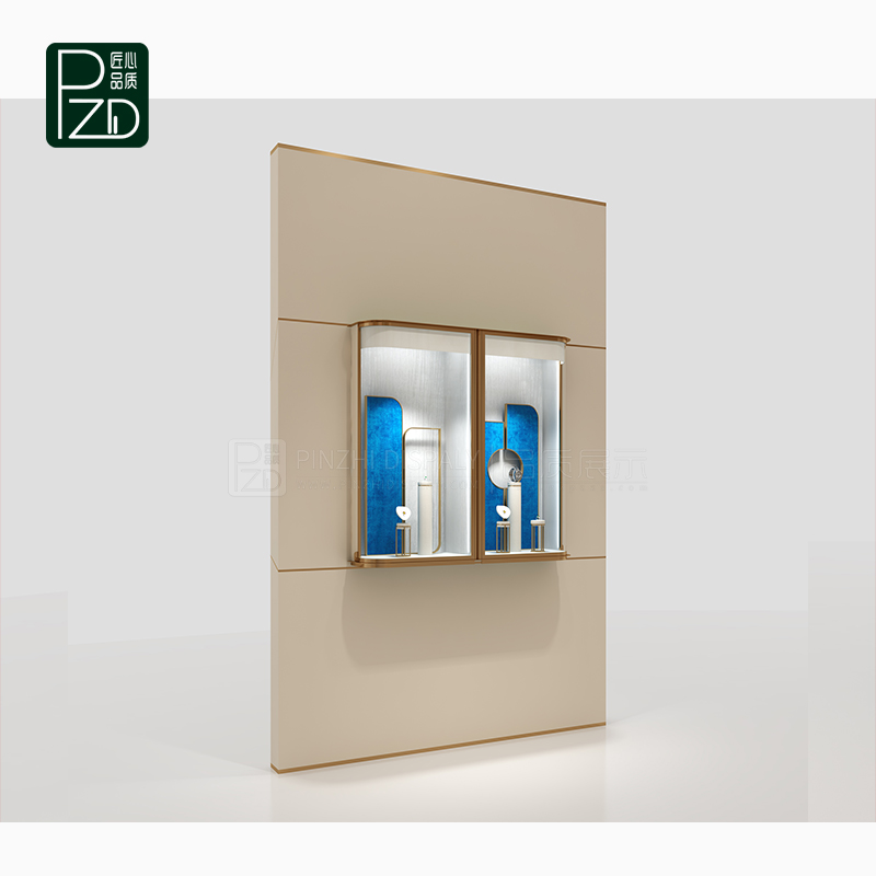 Jewelry store hanging wall display cabinets
